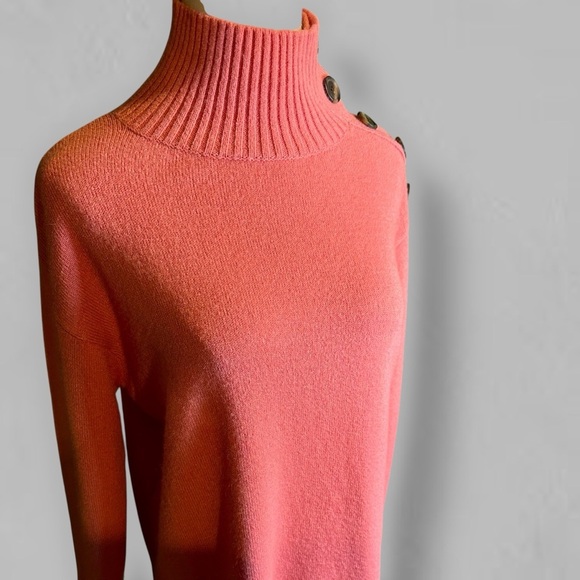 By Anthropologie ‘Margarita’ Button-Up Shoulder Tunic Sweater in Pink Sz XS - Picture 13 of 13